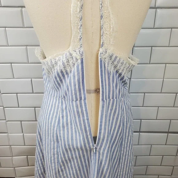 LUSH | BOUTIQUE IVY & LEO STRIPED LACE SUNDRESS SLIP DRESS WOMEN'S LARGE NWT - Picture 9 of 17